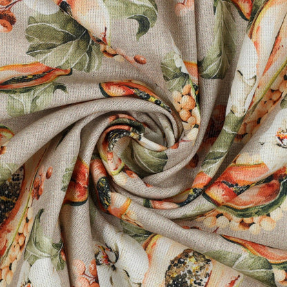 Tissu canvas - fruits de la passion et orchidées 190 g/m²