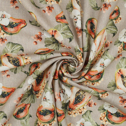 Tissu canvas - fruit de la passion et orchidées 190 g/m²