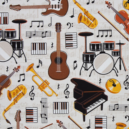 Tissu canevas instruments de musique 200 g/m²