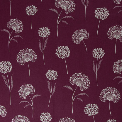Tissu canvas - achillée sur fond bordeaux 205 g/m² (Copie)