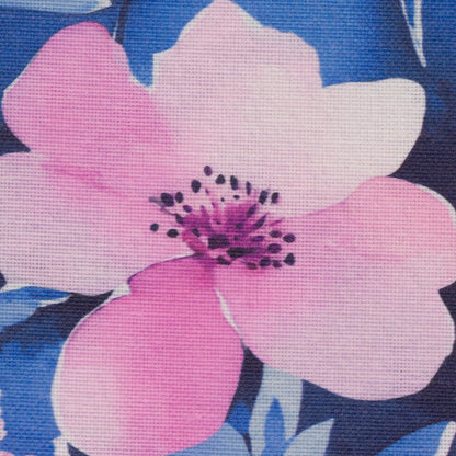 canvas fabric - pink flowers 200 g/m²