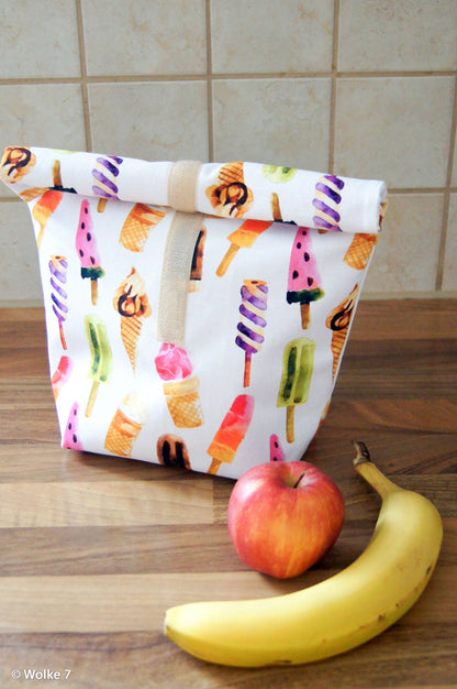 Image with canvas fabric - ice creams 200 g/m² – available at Charlotte Fabrics