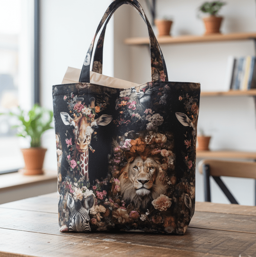 Attēls ar Kanvas audums - skaistie dzungļu zvēri 275 g/m² – pieejams Šarlotes audumi