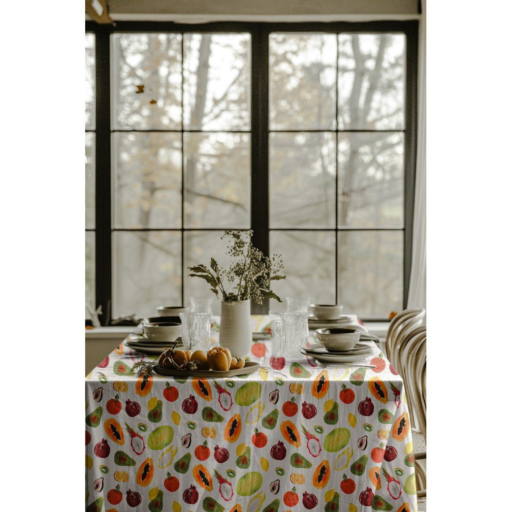 Attēls ar Kanvas audums - tropiskie augļi 220 g/m² – pieejams Šarlotes audumi