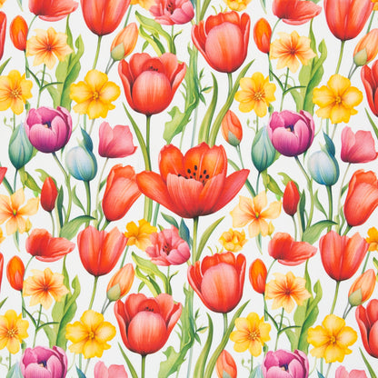 Tissu canvas - tulipes 210 g/m²