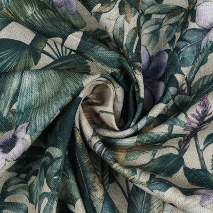 Tissu canvas - fleurs bleues tropicales 225 g/m²