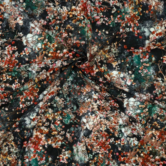 Attēls ar Kleitu audums ar elastānu - raibs raksts 80 g/m² – pieejams Šarlotes audumi