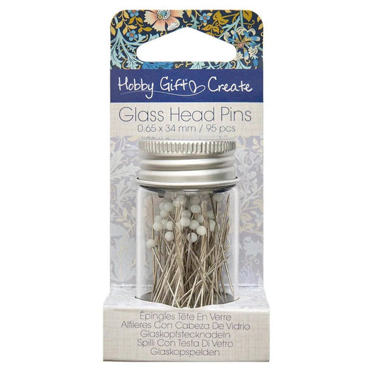 Image of glass-headed pins 0.65×34 mm, white Hobby Gift – available at Šarlotes audumi