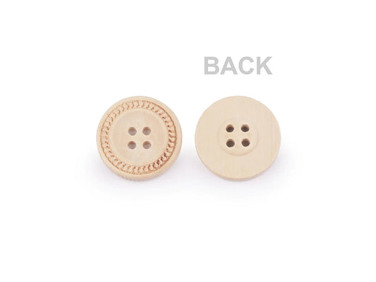 Attēls ar Koka pogas ar 4 caurumiem, 23 mm – pieejams Šarlotes audumi