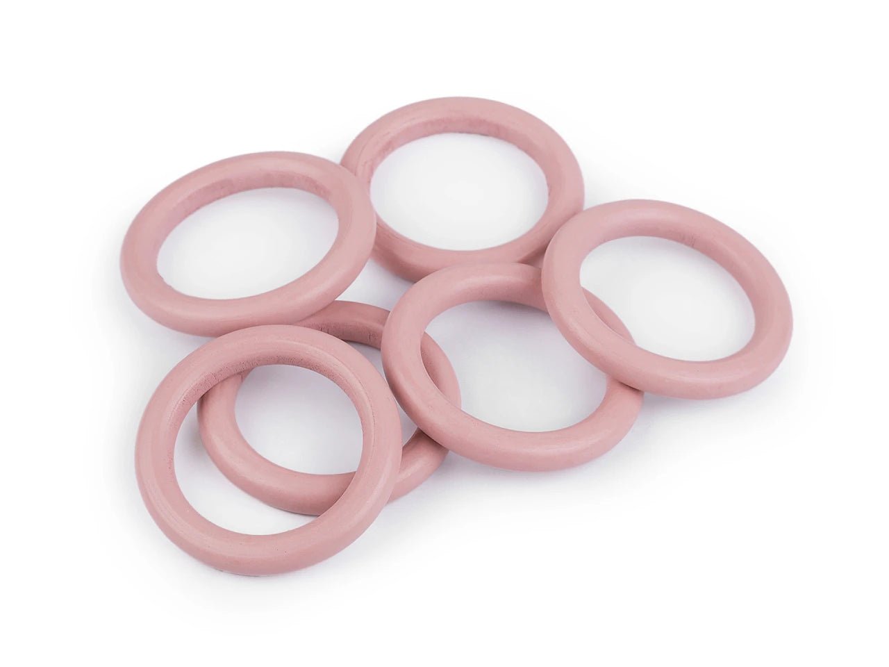 Attēls ar Koka riņķi Ø58 mm, 10 gab - rozā – pieejams Šarlotes audumi