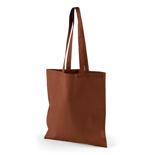 Attēls ar Kokvilnas auduma maisiņš ar garajiem rokturiem 38 x 42 cm 140 g/m² - brūns – pieejams Šarlotes audumi