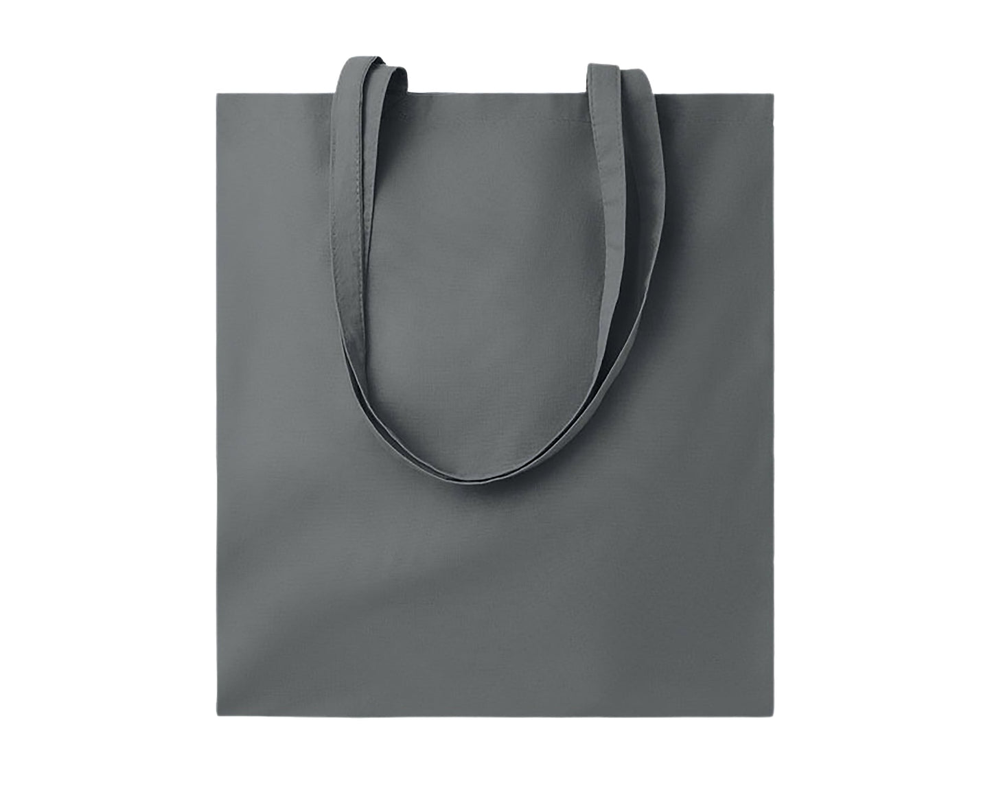 Attēls ar Kokvilnas auduma maisiņš ar garajiem rokturiem 38 x 42 cm 140 g/m² -grafīta pelēks – pieejams internetā Šarlotes audumi