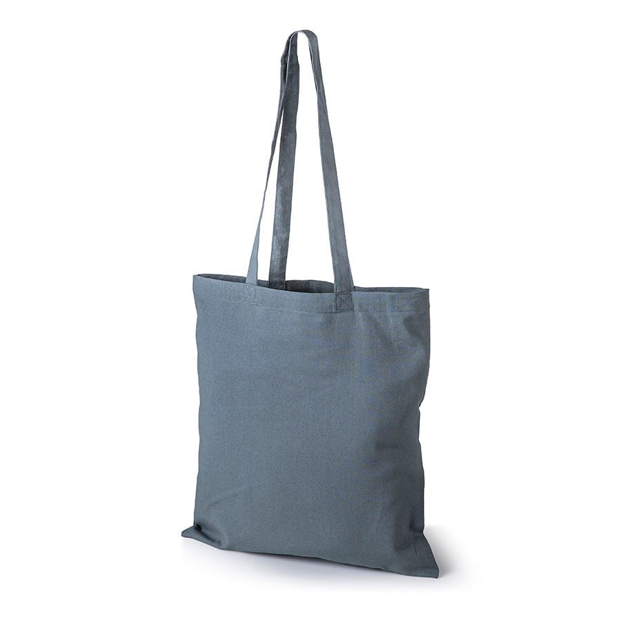 Attēls ar Kokvilnas auduma maisiņš ar garajiem rokturiem 38 x 42 cm 140 g/m² - pelēks – pieejams Šarlotes audumi