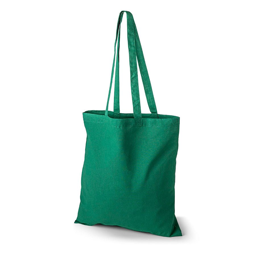 Image d’un sac en tissu en coton avec longues anses 38 x 42 cm 140 g/m² - vert – disponible chez Šarlotes audumi