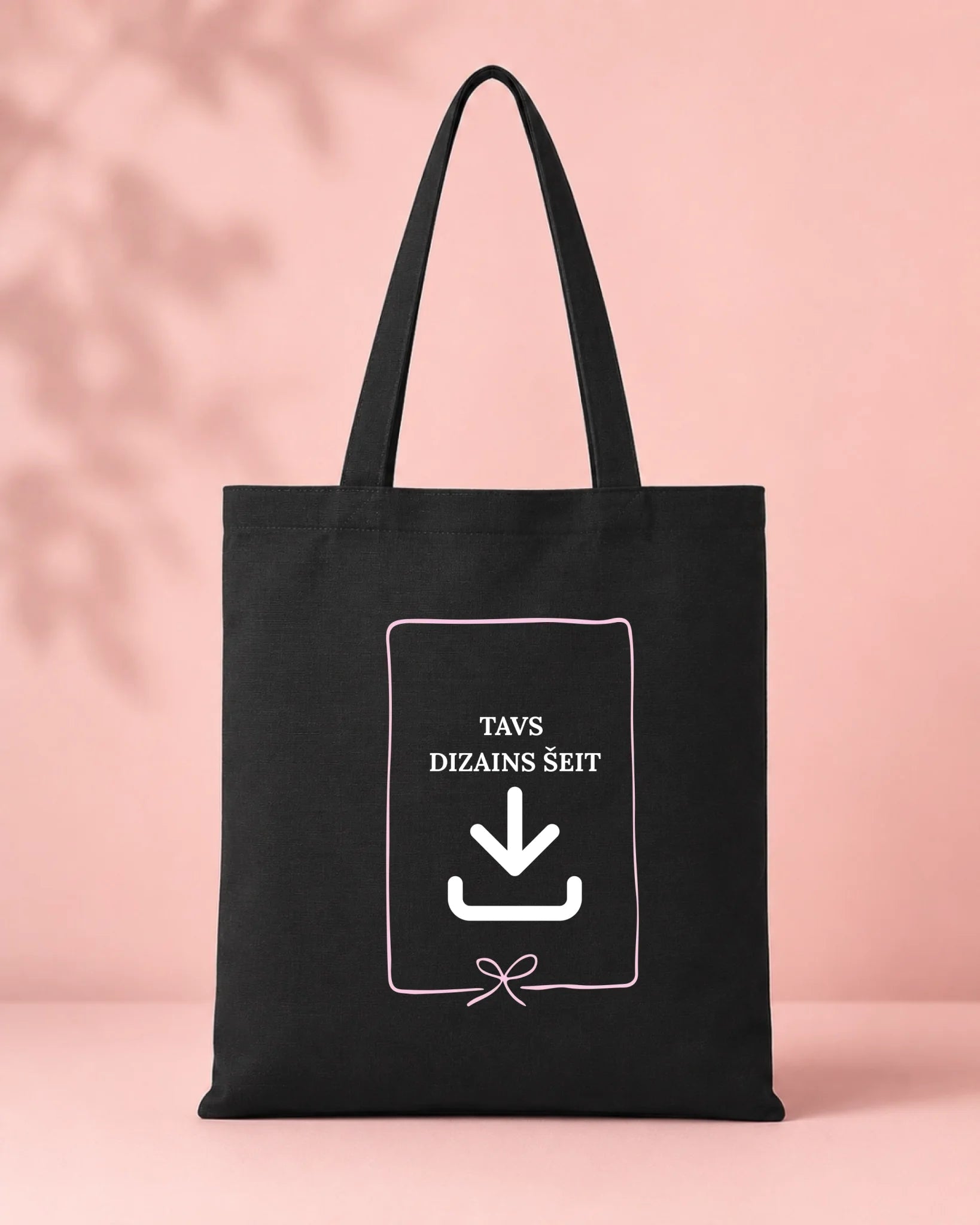 Image de sac en toile de coton avec impression personnalisée - noir, disponible en ligne chez Šarlotes audumi