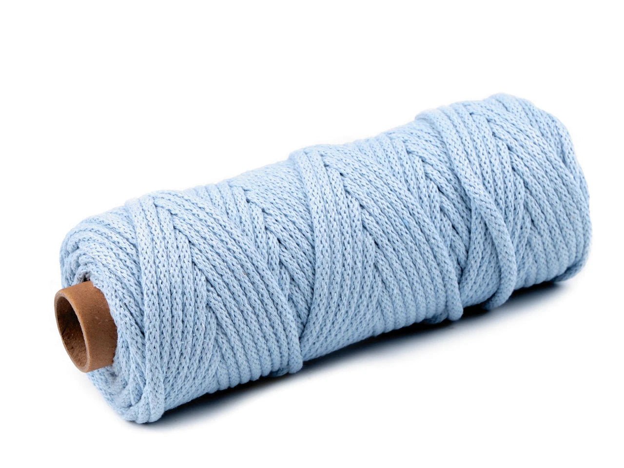 Image avec corde en coton 5 mm bleu clair (10 m) – disponible chez Šarlotes audumi