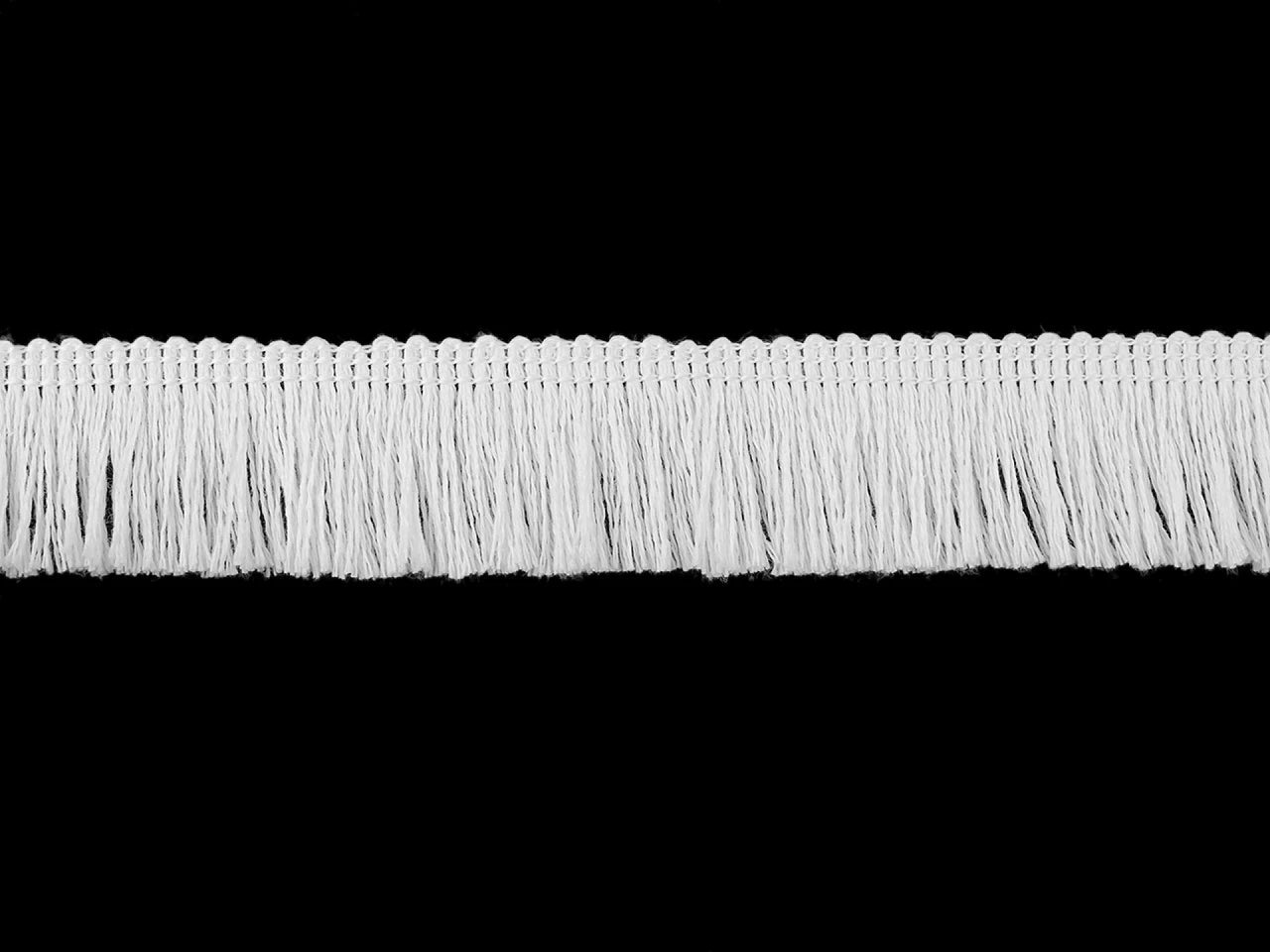 Cotton fringe 25 mm - white - available at Šarlotes audumi