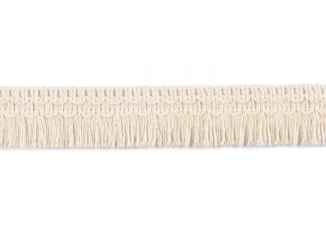 Cotton fringe 25 mm - beige – available at Šarlotes audumi