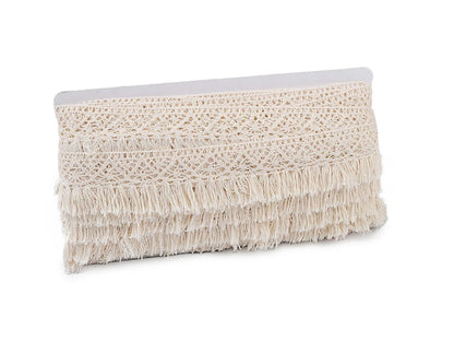 Image of cotton fringe with lace – 40 mm – available at Charlotte's Fabrics