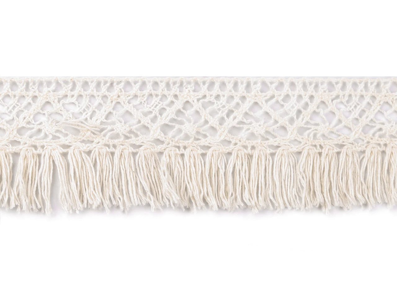 Image of cotton fringe with lace – 40 mm – available at Šarlotes audumi