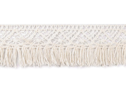 Image of cotton fringe with lace – 40 mm – available at Šarlotes audumi