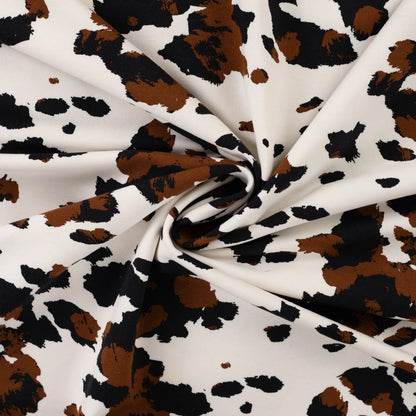 Cotton loopback knit with insulation - cow pattern 230 g/m² – available at Šarlotes audumi
