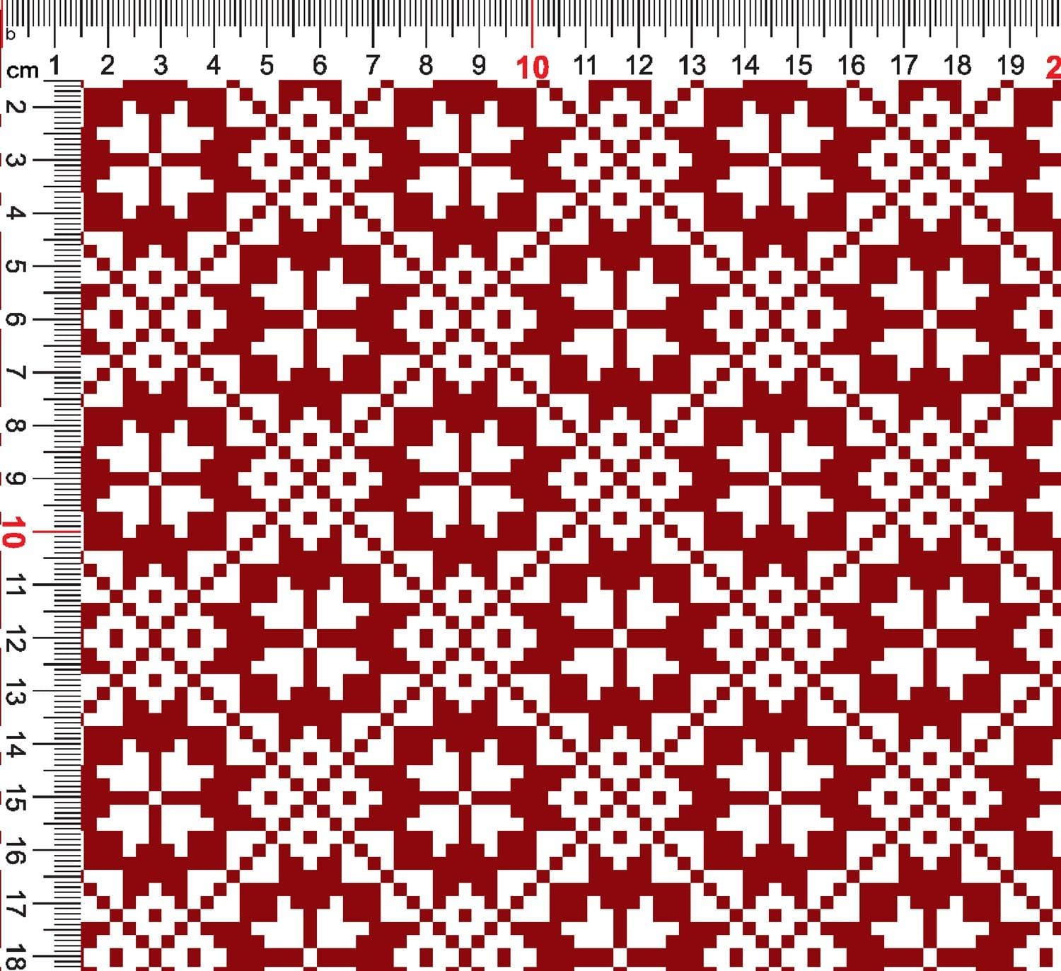 Attēls ar Kokvilnas cilpiņtrikotāža - auseklīšu raksts uz balta fona 250 g/m² – pieejams Šarlotes audumi