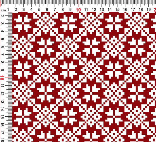 Attēls ar Kokvilnas cilpiņtrikotāža - auseklīšu raksts uz balta fona 250 g/m² – pieejams Šarlotes audumi