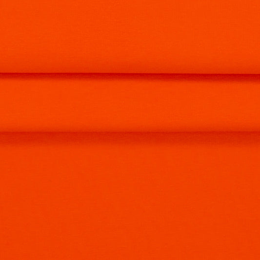 Cotton loopback knit in carrot orange, 230 g/m² – available online at Charlotte's Fabrics