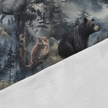 Image de jersey bouclette en coton - loup hurlant 250 g/m² – disponible chez Šarlotes audumi