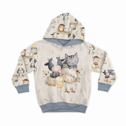 Image avec tricot bouclé en coton - joyeuse bande d’amis de la ferme 250 g/m² | Design - 02 – disponible chez Tissus Charlotte