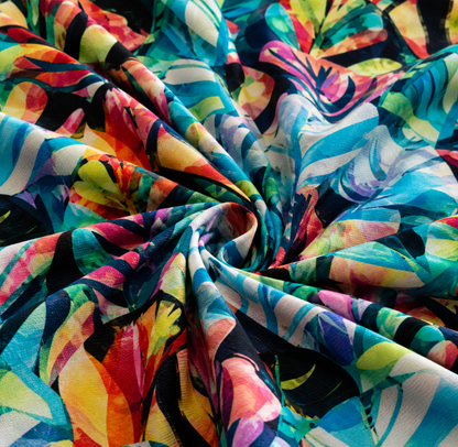 Image de tissu éponge en coton - feuilles vives 250 g/m² – disponible chez Šarlotes audumi