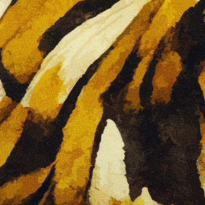 Tissu en jersey bouclette en coton, motif abstrait jaune miel, 260 g/m² – disponible chez Charlotte's Fabrics