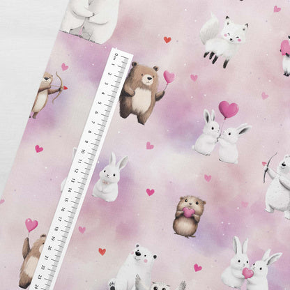 Image de tissu en maille bouclette en coton - l’amour flotte dans l’air 250 g/m² – disponible chez Šarlotes audumi