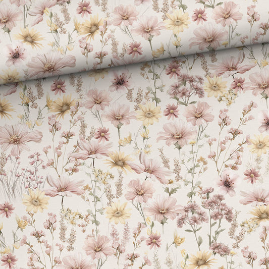 Bild mit Baumwoll-Loopstrick-Pastellblumenwiese, Design-08 – online erhältlich bei Šarlotes audumi