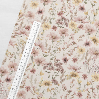 Image en jersey bouclette en coton - prairie baignée de soleil 250 g/m² | Design - 08 – disponible chez Šarlotes audumi