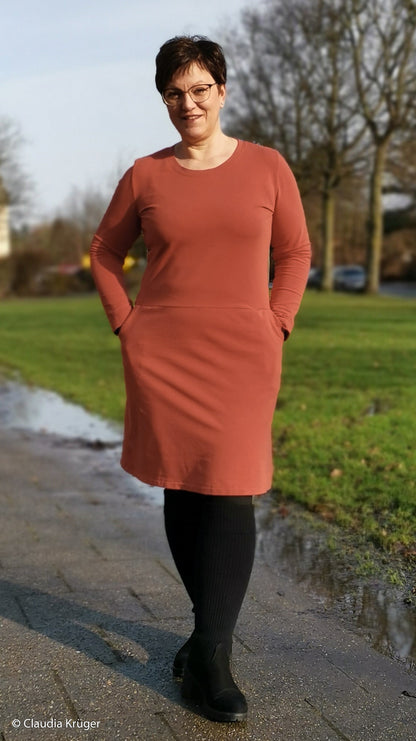 Maille bouclette en coton - terracotta 240 g/m²
