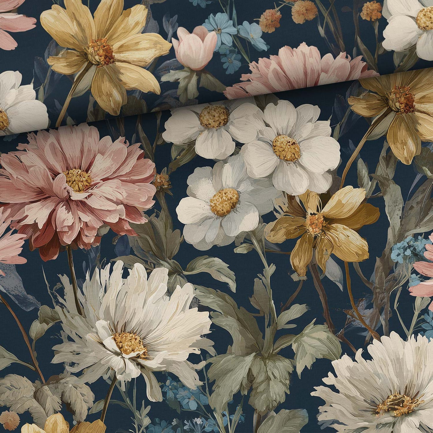 Attēls ar Kokvilnas cilpiņtrikotāža - Ziedu sapnis 250 g/m² – pieejams Šarlotes audumi