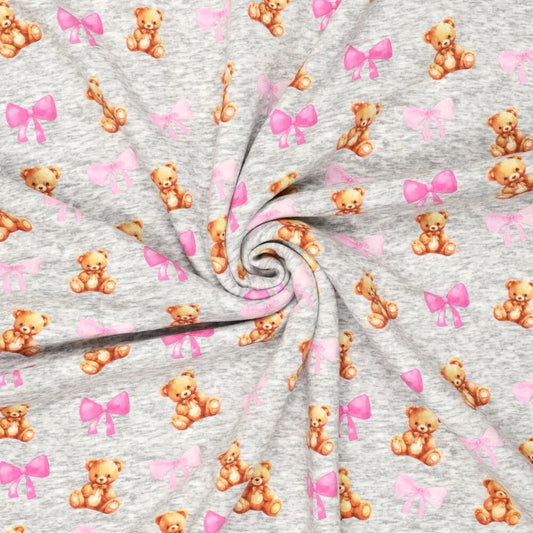 Bild mit wattiertem Baumwolljersey | Alpenfleece-Bänder mit Bärchen – online erhältlich bei Šarlotes audumi