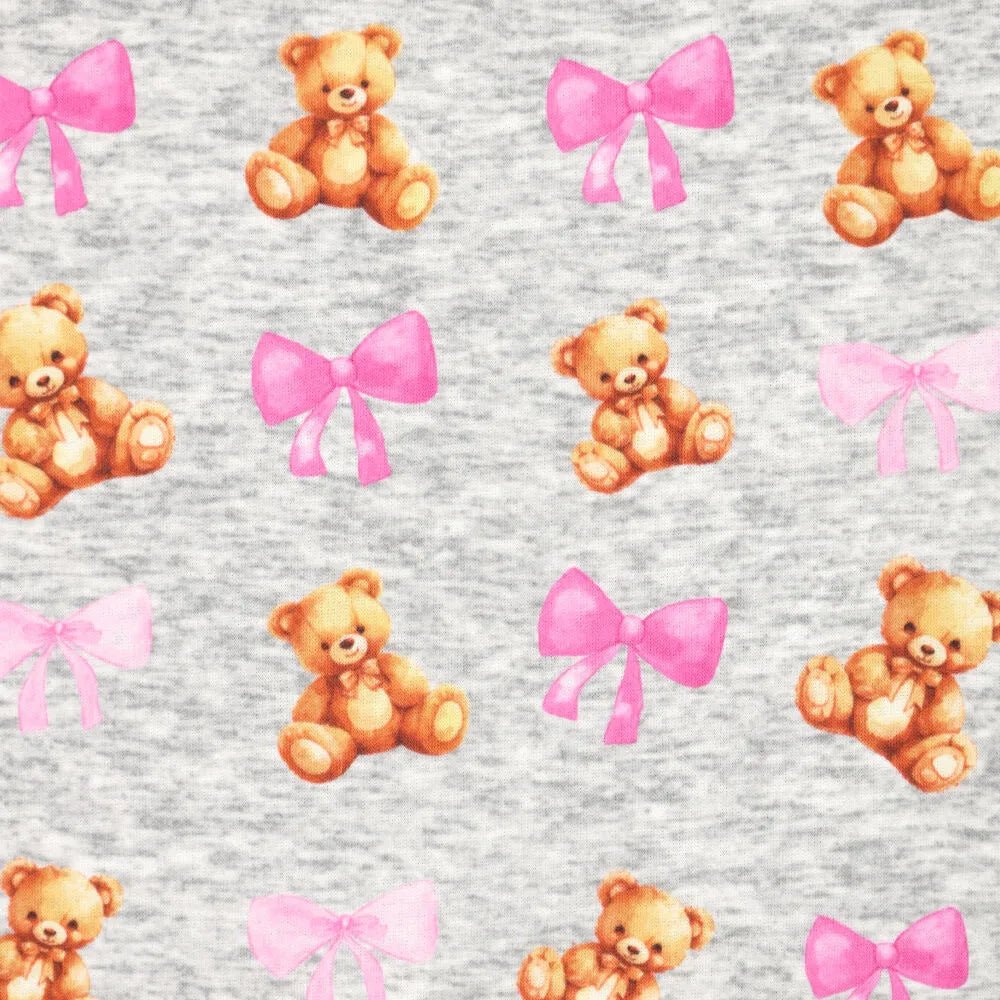 Baumwollgefütterter Jersey | Alpen Fleece-Schleifen mit Bärchen – online erhältlich bei Charlottes Stoffe