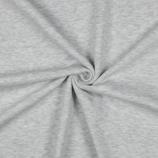 Attēls ar Kokvilnas siltināta trikotāža - gaiši pelēka melanža 285 g/m² – pieejams Šarlotes audumi