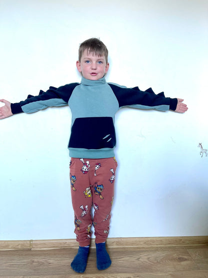 Tricot de coton molletonné - menthe foncée 285 g/m²