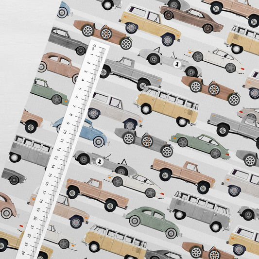 Attēls ar Kokvilnas trikotāža - auto gaiši pelēkos toņos 200 g/m² – pieejams Šarlotes audumi