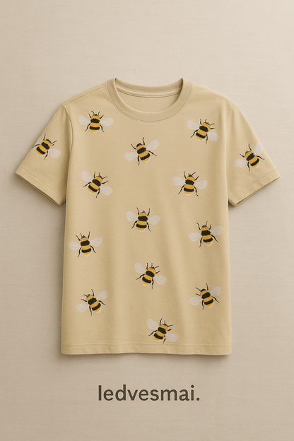 Jersey en coton - petites abeilles 200 g/m²