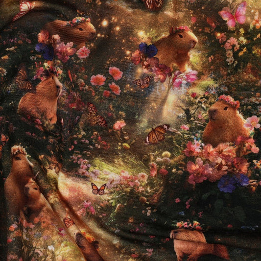 Attēls ar Kokvilnas trikotāža - kapibaras 200 g/m² – pieejams Šarlotes audumi