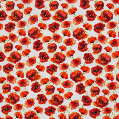 Image of cotton jersey with poppies 210 g/m² available online at Šarlotes audumi