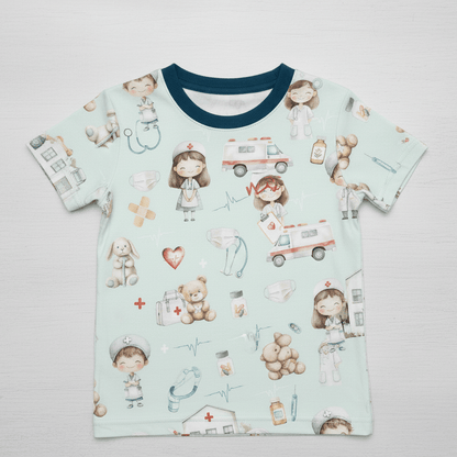 Image avec tricot de coton - petits médecins 200 g/m² – disponible chez Šarlotes audumi