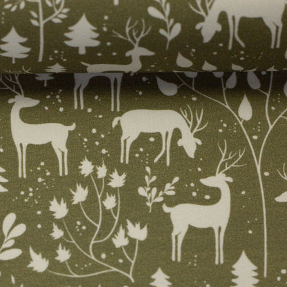 Jersey en coton - motif forêt 230 g/m²