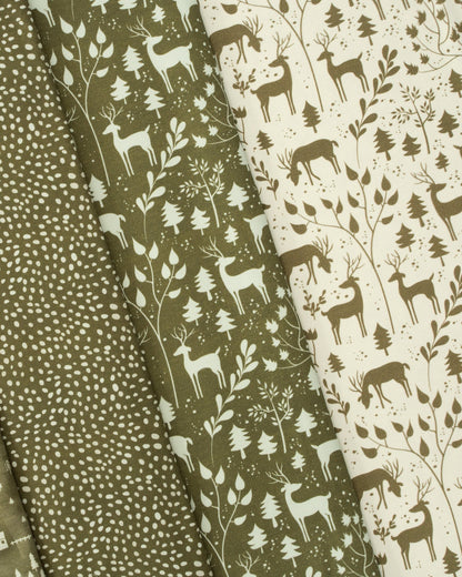 Jersey en coton - motif forêt 230 g/m²