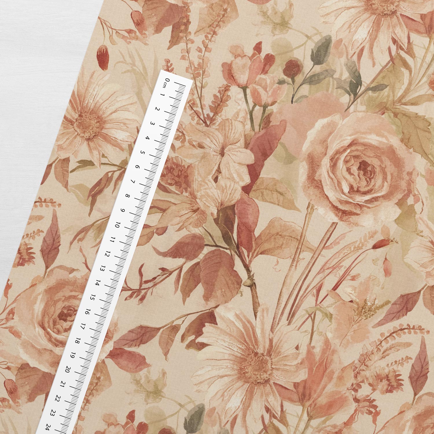 Attēls ar Kokvilnas trikotāža - rudens ziedu motīvs 200 g/m² – pieejams Šarlotes audumi